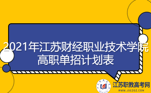 2021年江苏财经职业技术学院高职单招计划